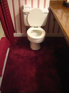 red carpeted bathroom in Corona CA